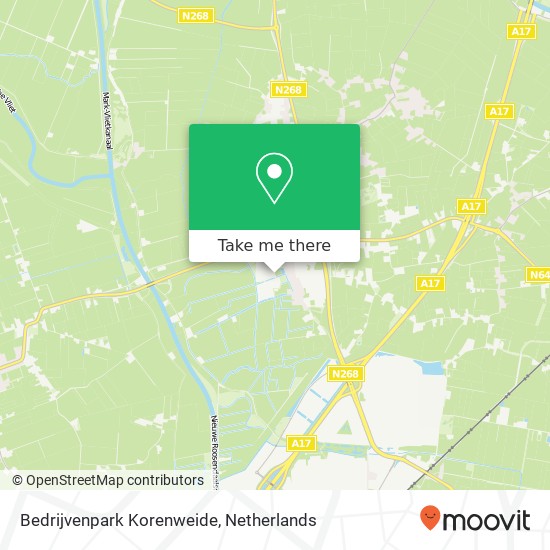 Bedrijvenpark Korenweide kaart