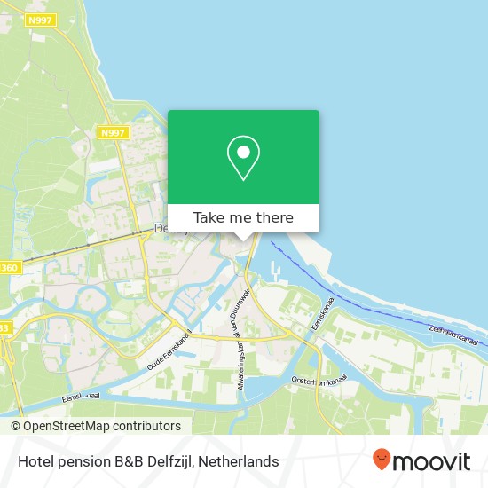 Hotel pension B&B Delfzijl kaart