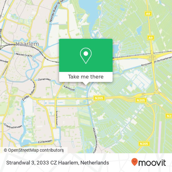 Strandwal 3, 2033 CZ Haarlem kaart