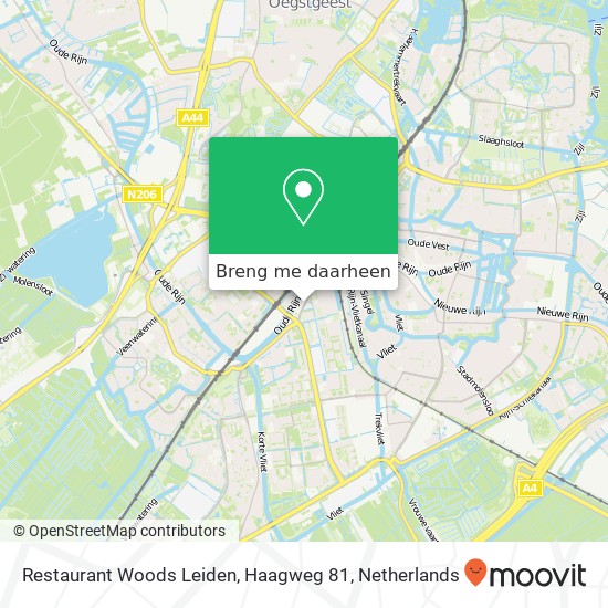 Restaurant Woods Leiden, Haagweg 81 kaart