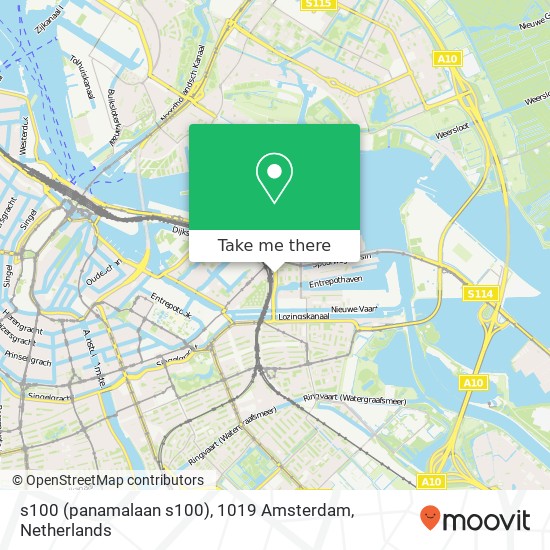 s100 (panamalaan s100), 1019 Amsterdam kaart