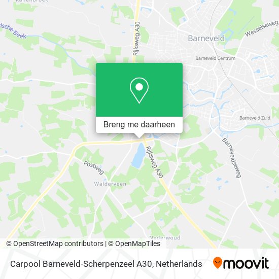 Carpool Barneveld-Scherpenzeel A30 kaart