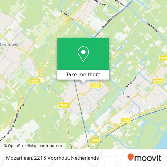 Mozartlaan, 2215 Voorhout kaart