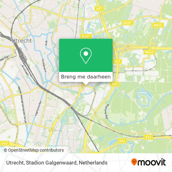 Utrecht, Stadion Galgenwaard kaart
