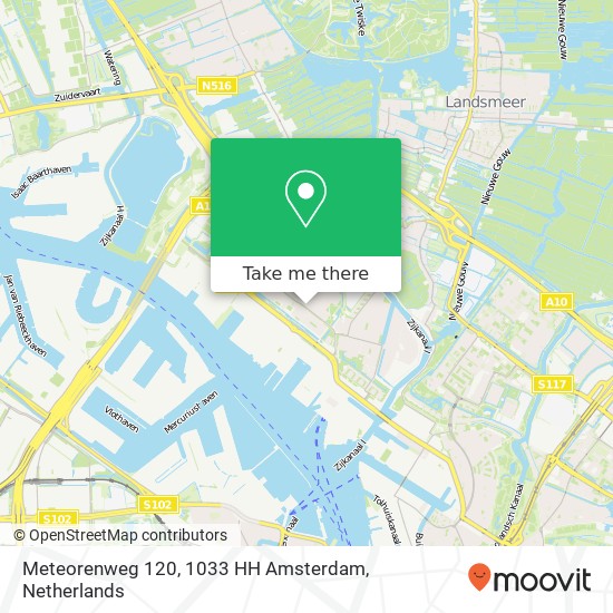 Meteorenweg 120, 1033 HH Amsterdam kaart