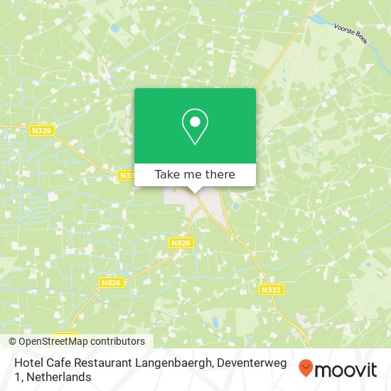 Hotel Cafe Restaurant Langenbaergh, Deventerweg 1 kaart