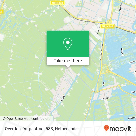 Overdan, Dorpsstraat 533 kaart