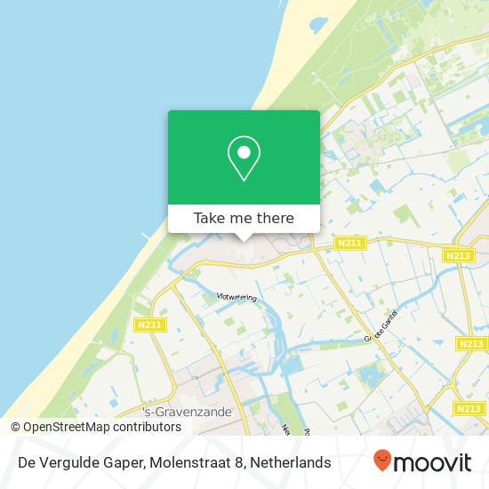 De Vergulde Gaper, Molenstraat 8 kaart