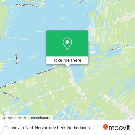 Tienhoven, Ned. Hervormde Kerk kaart