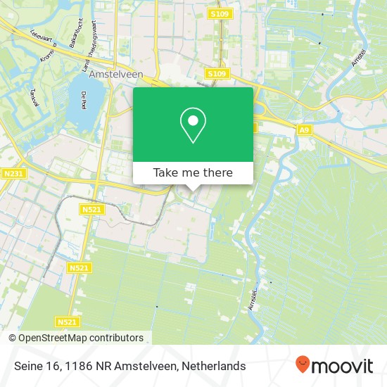 Seine 16, 1186 NR Amstelveen kaart