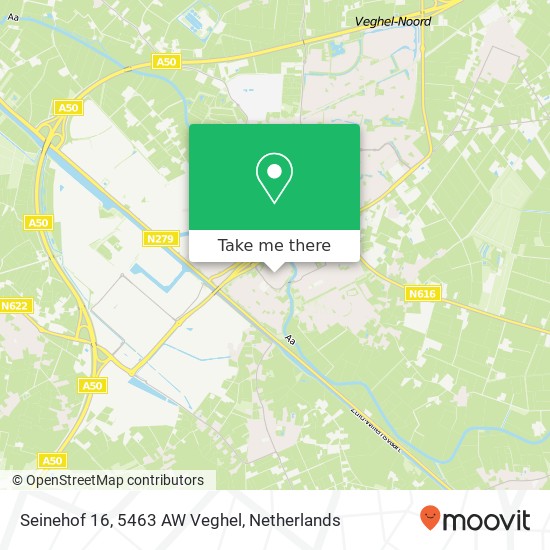 Seinehof 16, 5463 AW Veghel kaart