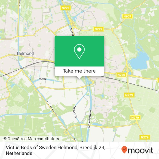 Victus Beds of Sweden Helmond, Breedijk 23 kaart