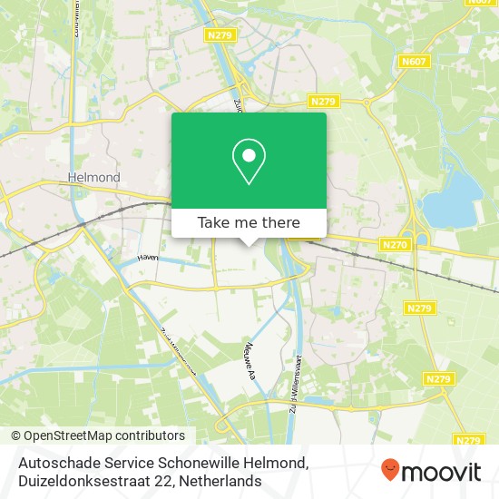 Autoschade Service Schonewille Helmond, Duizeldonksestraat 22 kaart