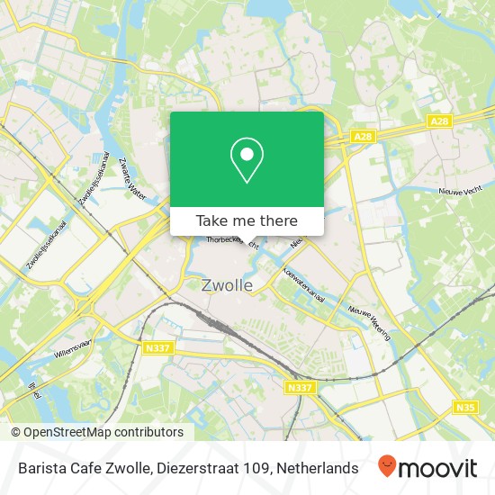 Barista Cafe Zwolle, Diezerstraat 109 kaart