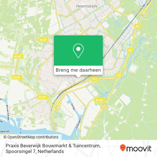 Praxis Beverwijk Bouwmarkt & Tuincentrum, Spoorsingel 7 kaart
