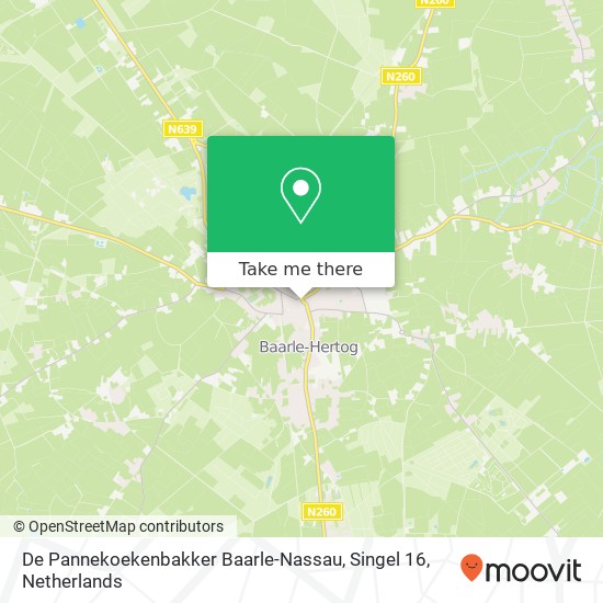 De Pannekoekenbakker Baarle-Nassau, Singel 16 kaart