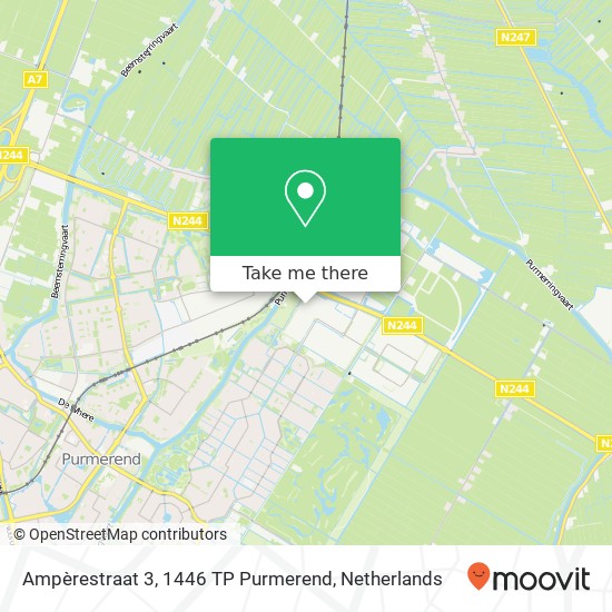 Ampèrestraat 3, 1446 TP Purmerend kaart