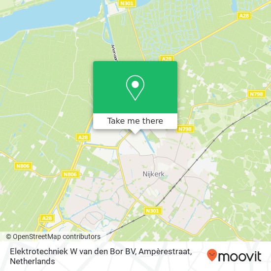 Elektrotechniek W van den Bor BV, Ampèrestraat kaart