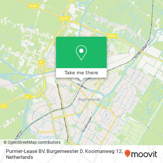 Purmer-Lease BV, Burgemeester D. Kooimanweg 12 kaart