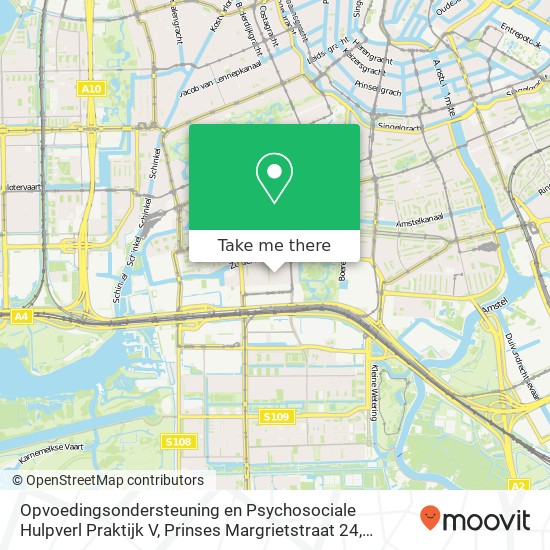 Opvoedingsondersteuning en Psychosociale Hulpverl Praktijk V, Prinses Margrietstraat 24 kaart