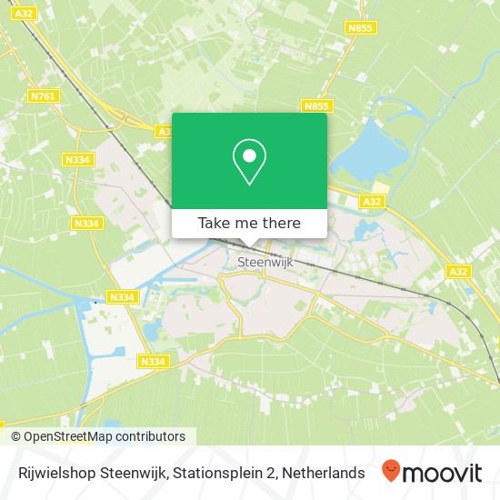 Rijwielshop Steenwijk, Stationsplein 2 kaart