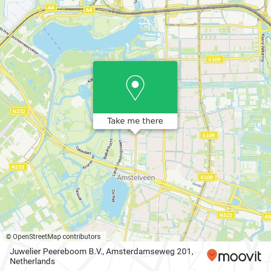 Juwelier Peereboom B.V., Amsterdamseweg 201 kaart