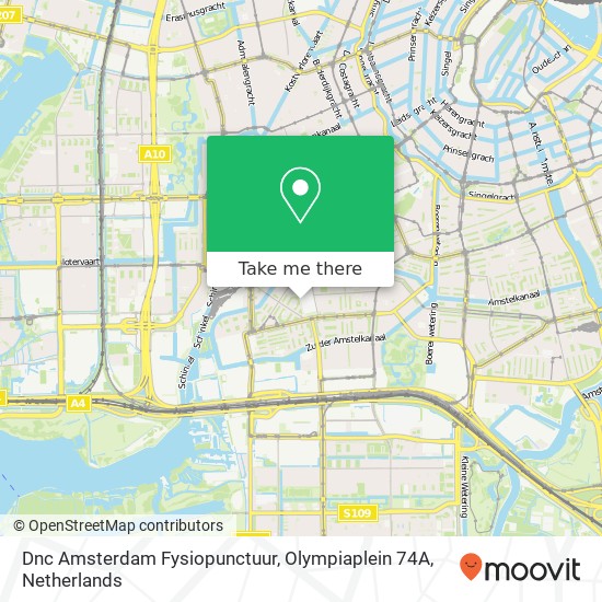 Dnc Amsterdam Fysiopunctuur, Olympiaplein 74A kaart