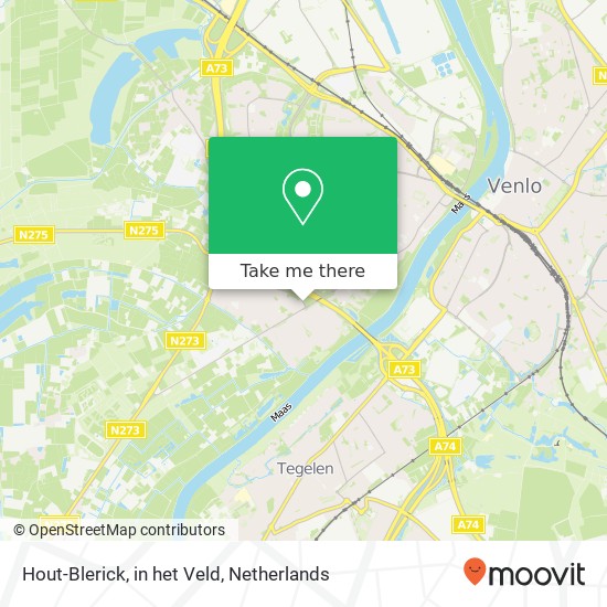 Hout-Blerick, in het Veld kaart