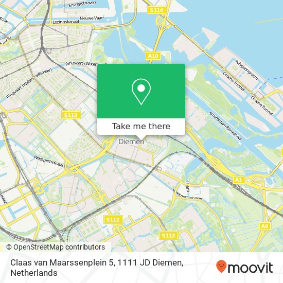 Claas van Maarssenplein 5, 1111 JD Diemen kaart