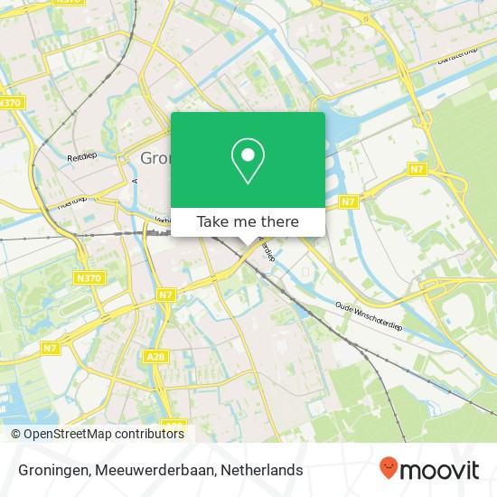 Groningen, Meeuwerderbaan kaart