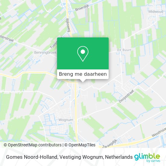 Gomes Noord-Holland, Vestiging Wognum kaart