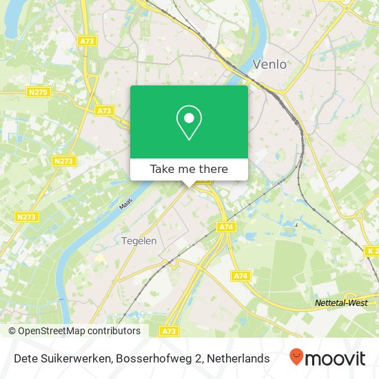 Dete Suikerwerken, Bosserhofweg 2 kaart