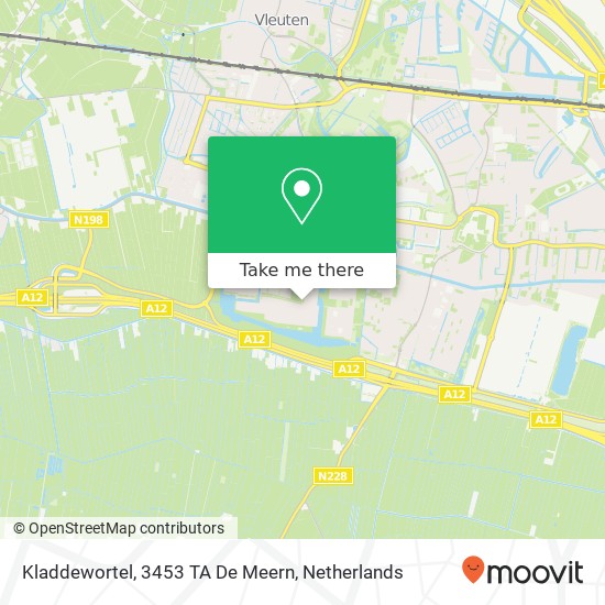 Kladdewortel, 3453 TA De Meern kaart