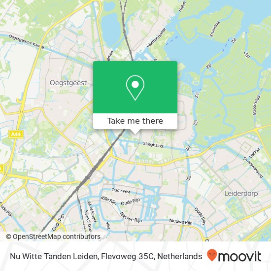 Nu Witte Tanden Leiden, Flevoweg 35C kaart