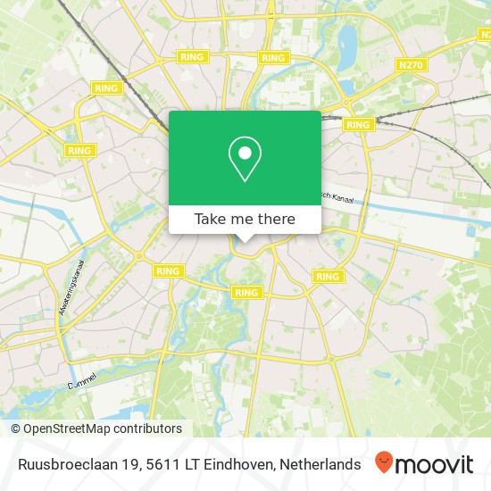 Ruusbroeclaan 19, 5611 LT Eindhoven kaart