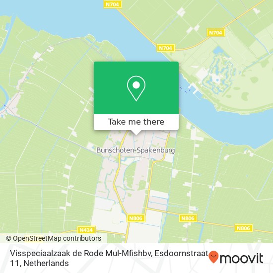 Visspeciaalzaak de Rode Mul-Mfishbv, Esdoornstraat 11 kaart