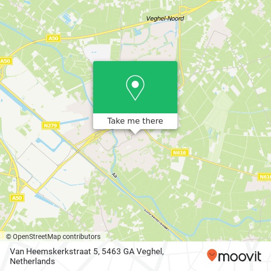 Van Heemskerkstraat 5, 5463 GA Veghel kaart