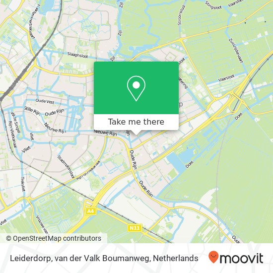 Leiderdorp, van der Valk Boumanweg kaart