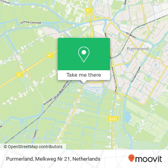 Purmerland, Melkweg Nr 21 kaart