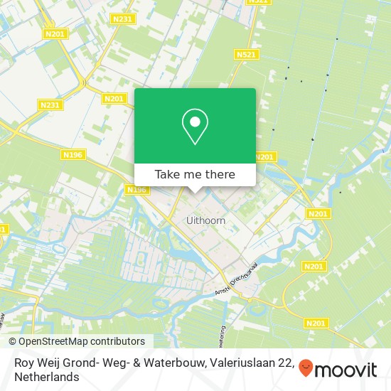 Roy Weij Grond- Weg- & Waterbouw, Valeriuslaan 22 kaart