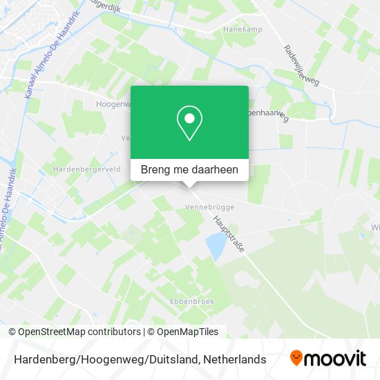 Hardenberg/Hoogenweg/Duitsland kaart