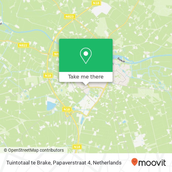 Tuintotaal te Brake, Papaverstraat 4 kaart