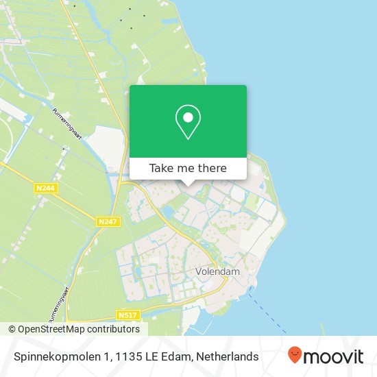 Spinnekopmolen 1, 1135 LE Edam kaart