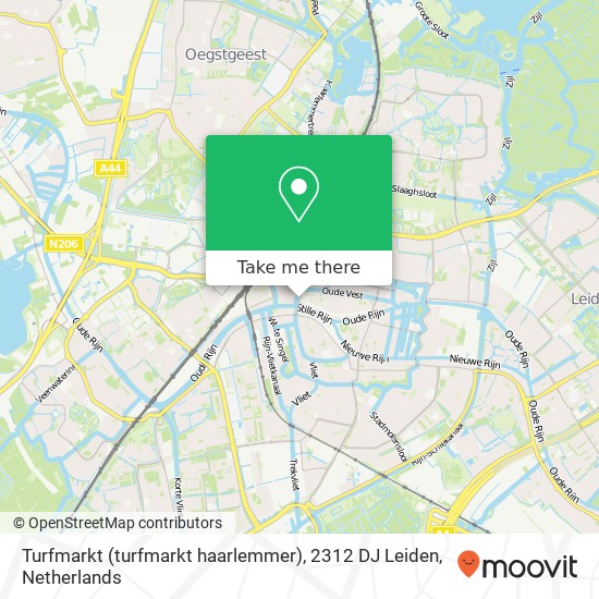 Turfmarkt (turfmarkt haarlemmer), 2312 DJ Leiden kaart