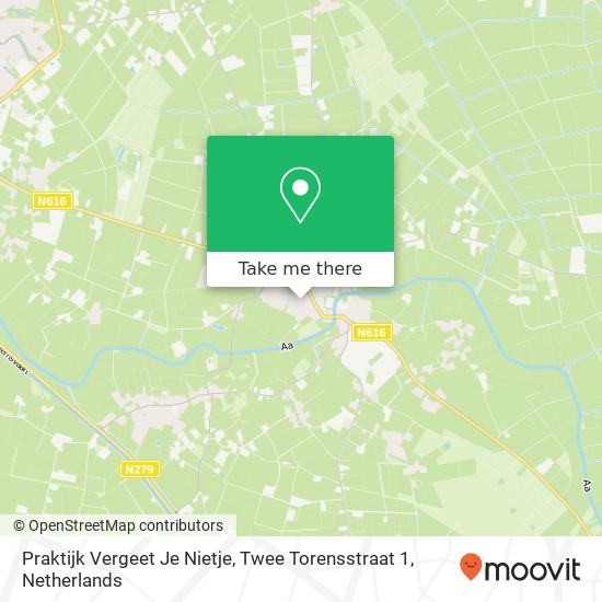 Praktijk Vergeet Je Nietje, Twee Torensstraat 1 kaart