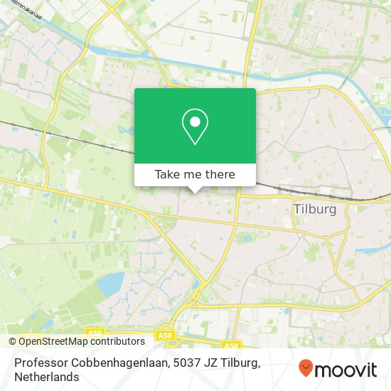 Professor Cobbenhagenlaan, 5037 JZ Tilburg kaart