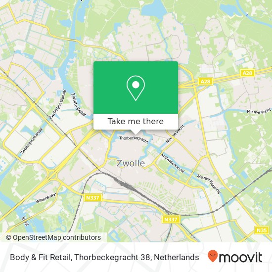 Body & Fit Retail, Thorbeckegracht 38 kaart