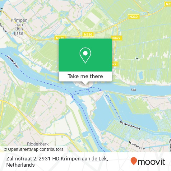 Zalmstraat 2, 2931 HD Krimpen aan de Lek kaart