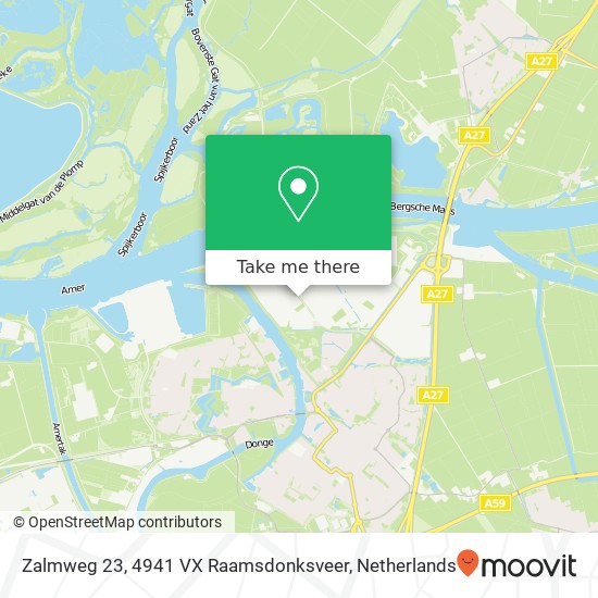 Zalmweg 23, 4941 VX Raamsdonksveer kaart