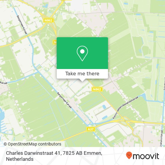 Charles Darwinstraat 41, 7825 AB Emmen kaart